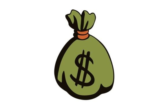 Bank Robber’s Money Bag Graphics for Crafts & Branding