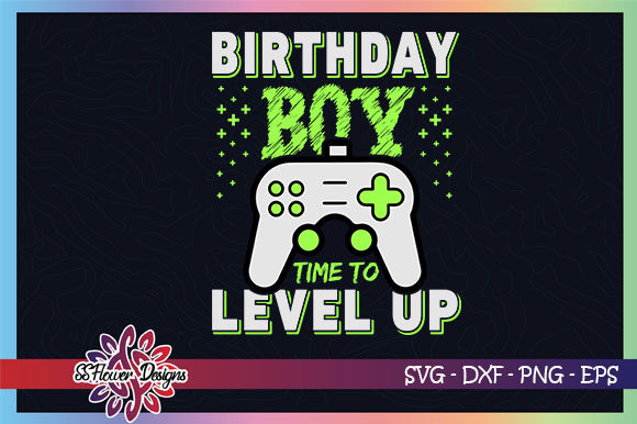 Birthday Boy Game Lover Glow Graphics for Crafts & Digital Selling