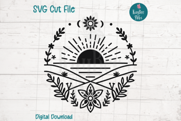 Boho Sunrise Sunset SVG Cut File: Graphics for Crafty Content Creators