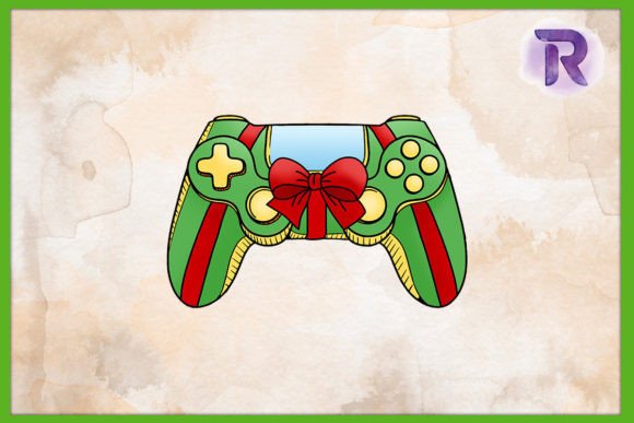 Christmas Gift Game Controller PNG: A Festive Graphic for Crafts & Creative Designs