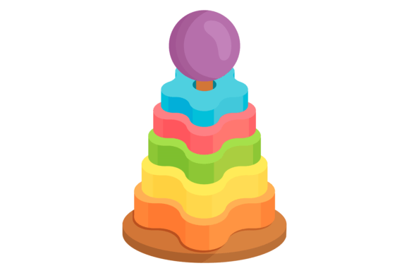 Color Tower Puzzle Toy: A Playful Graphic for Child-Friendly Branding