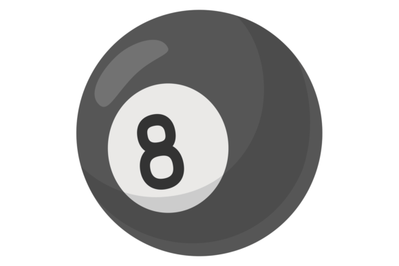 Eight Ball Icon – Pool Game Symbol for Graphics & Illustrations