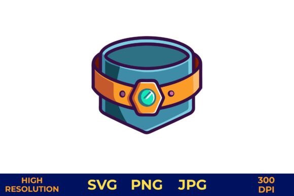 Fantasy Treasure Belt with Glowing Gem – A Vibrant Graphic for Editorial and Web Design