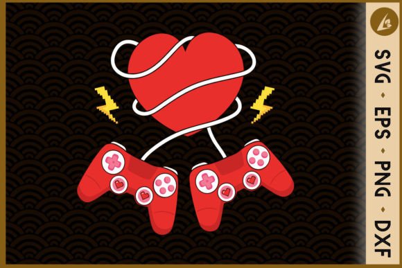 Game Controller Couple Heart: Graphics for Crafts