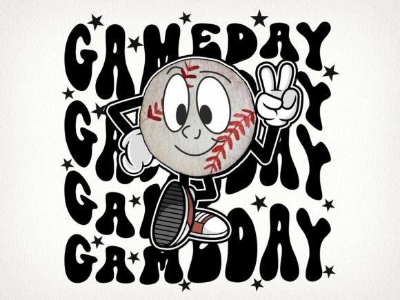 Game Day Baseball Retro Sublimation Graphics for Crafts & Digital Sellers