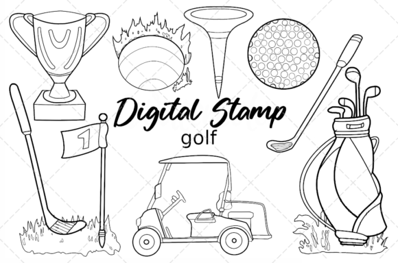 Golf-Themed Clipart for Branding & Marketing Graphics