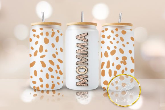 Momma Animal Print Libbey Glass Can Wrap: Graphics Crafted for Branding Impact