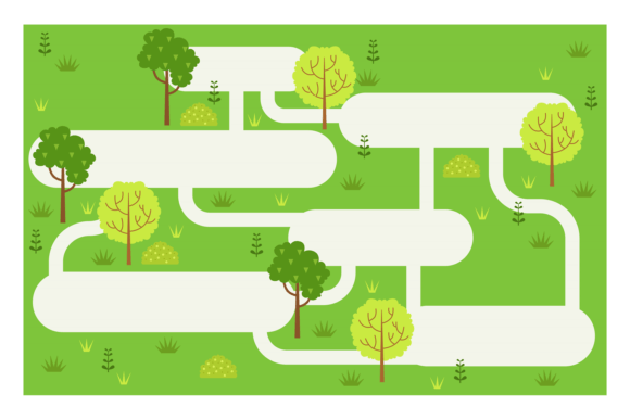 Park Map Background. Blank Board Game Template for Brand Design