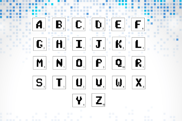 Pixel Alphabet Method Word Game: Creative Graphics for Crafts & Marketing