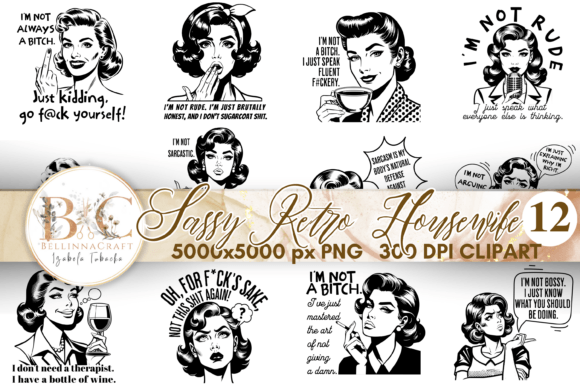 Sassy Retro Women SVG Bundle: Graphics & Illustrations for Creative Sellers