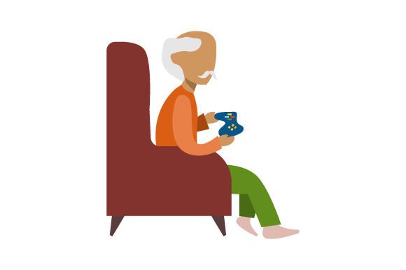 Senior Man Playing with a Hand-held Game Controller – A Versatile Craft for Video Game Content Publishing