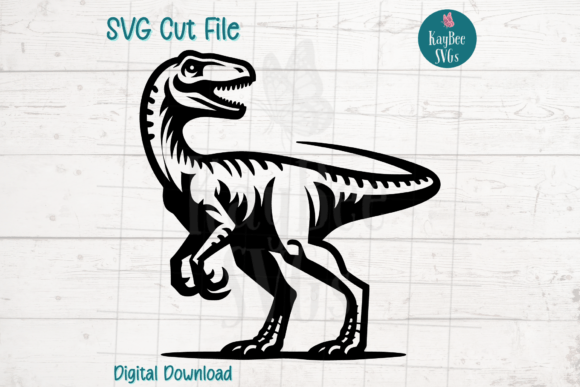 Velociraptor Dinosaur SVG Cut File for Crafts & Graphics Projects